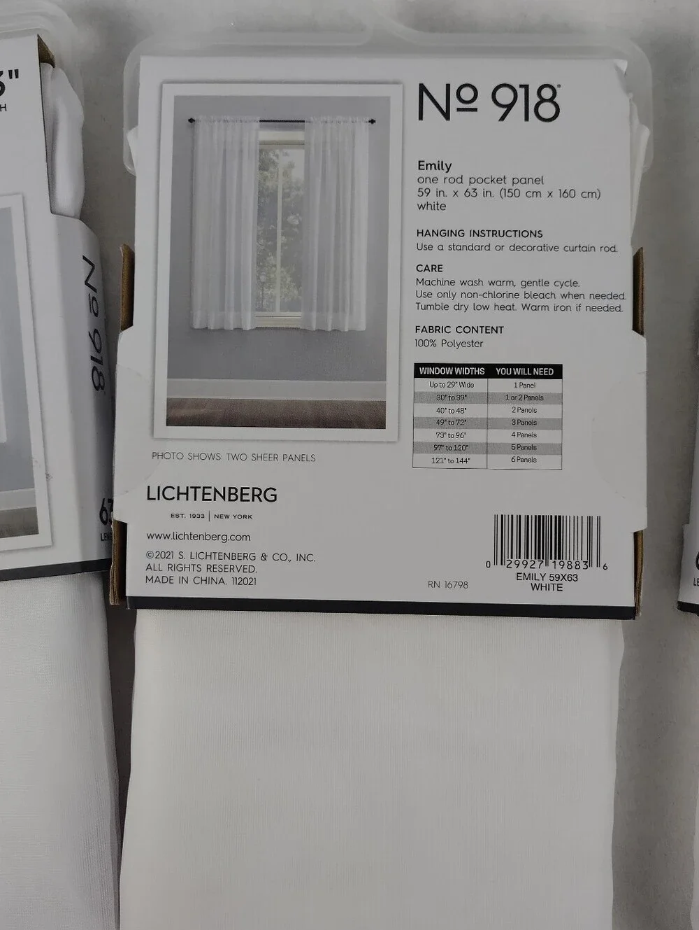 No. 918 Sheer Emily Voile Grommet Top Curtain Panel 84